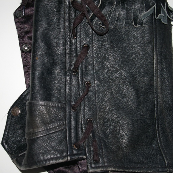Genuine Leather  Motorcycle Biker Vest - Picture 6 of 8